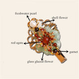 Yanting Ethnic Flower Hair Clip Freshwater Pearl Decoration Hairgrips