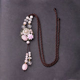 Natural Powder Crystal Pendant Necklace For Women - Ethnic Sweater Chain