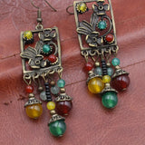 Flower Ethnic Statement Earrings Natural Stone Boho Earring Brincos