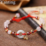 Natural Stone Garnet Women Girls Bracelet Adjustable Size Ethnic Bracelet