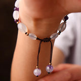 Chalcedony Beads Bracelet for Women Natural Stone Ethnic Boho Gift