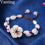 Chalcedony Beads Bracelet for Women Natural Stone Ethnic Boho Gift