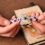 Chalcedony Beads Bracelet for Women Natural Stone Ethnic Boho Gift