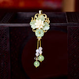 Yanting Glass Glazed Flower Hair Claw Ethnic Hairpin Clip Gift For Women