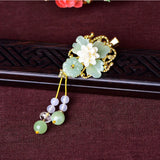 Yanting Glass Glazed Flower Hair Claw Ethnic Hairpin Clip Gift For Women