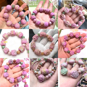 Yanyuan Agate Jade Flower Bracelet Women Bangles