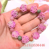 Yanyuan Agate Jade Flower Bracelet Women Bangles
