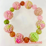 Yanyuan Agate Jade Flower Bracelet Women Bangles