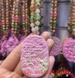 Yanyuan Agate Jade Flower Fox Pendant Necklace