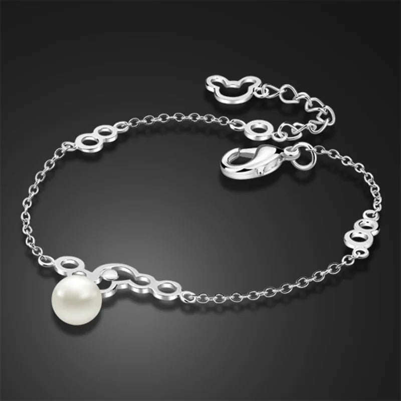 Personalized Pearl Sterling Silver Bracelet for Boys