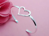 925 Sterling Silver Lady Delicate Hollow Bracelet Jewelry Silver Love