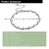 Solid 925 Sterling Silver Rabbit Bracelet Chain Charm Cuff Bracelet