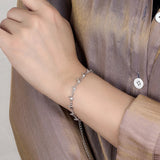 Solid 925 Sterling Silver Rabbit Bracelet Chain Charm Cuff Bracelet