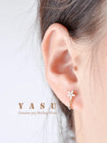 Yasu Arrival Blossom Diamond Drop Earrings 925 Silver 18K Plating
