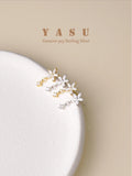 Yasu Arrival Blossom Diamond Drop Earrings 925 Silver 18K Plating