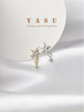 Yasu Arrival Blossom Diamond Drop Earrings 925 Silver 18K Plating