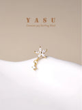 Yasu Arrival Blossom Diamond Drop Earrings 925 Silver 18K Plating