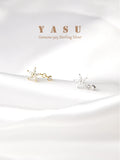 Yasu Arrival Blossom Diamond Drop Earrings 925 Silver 18K Plating
