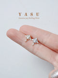 Yasu 925 Silver Crystal Stud Earrings Romantic Sweet Party Wedding Jewelry