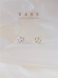 Yasu 925 Silver Crystal Stud Earrings Romantic Sweet Party Wedding Jewelry