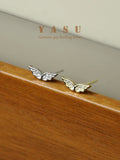 Yasu Angel's Wings Stud Earrings - 925 Sterling Silver 14K Plated