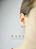 Yasu 925 Silver Diamond Butterfly Stud Earrings for Women