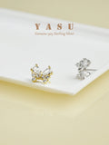 Yasu 925 Silver Diamond Butterfly Stud Earrings for Women