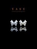 Yasu 925 Silver Diamond Butterfly Stud Earrings for Women