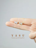 Yasu 925 Silver Diamond Butterfly Stud Earrings for Women