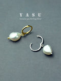 Yasu Baroque Pear Hoop Earrings 925 Silver 14K Plated Fine Jewelry
