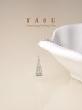 Yasu 925 Silver Triangle Pendant Crystal Necklace Women Adjustable