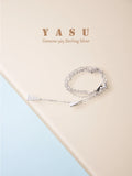 Yasu 925 Silver Triangle Pendant Crystal Necklace Women Adjustable