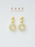 Yasu 925 Silver Diamond Circle Stud Earrings Women 14k Plated Jewelry