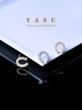 Yasu 925 Sterling Silver Diamond Horseshoe Stud Earrings