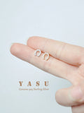 Yasu 925 Sterling Silver Diamond Horseshoe Stud Earrings