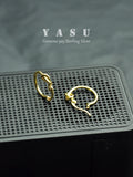 Yasu 925 Sterling Silver Earrings 14K Plated Knot Hoops Fine Party Jewelry