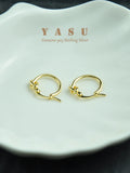 Yasu 925 Sterling Silver Earrings 14K Plated Knot Hoops Fine Party Jewelry