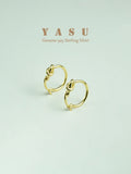 Yasu 925 Sterling Silver Earrings 14K Plated Knot Hoops Fine Party Jewelry