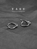 Yasu 925 Sterling Silver Earrings 14K Plated Knot Hoops Fine Party Jewelry