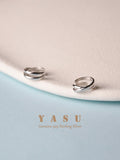 Yasu 925 Silver Earrings Cross Ear Clips Elegant Wedding Party Jewelry
