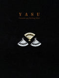 Yasu 925 Silver Fan Zirconia Stud Earrings 14K Plated