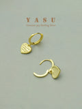 YASU 925 Sterling Silver 14k Plating Heart Hoops Earrings