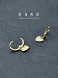 YASU 925 Sterling Silver 14k Plating Heart Hoops Earrings
