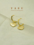 YASU 925 Sterling Silver 14k Plating Heart Hoops Earrings