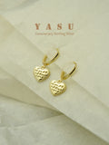 YASU 925 Sterling Silver 14k Plating Heart Hoops Earrings