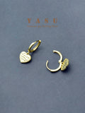 YASU 925 Sterling Silver 14k Plating Heart Hoops Earrings