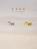 Yasu 925 Silver Plum Blossom Round Earrings Hip Hop Party Jewelry