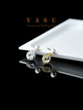 Yasu 925 Silver Crystal Pearl Drop Stud Earrings Wedding Jewelry