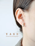 Yasu 925 Silver Crystal Pearl Drop Stud Earrings Wedding Jewelry