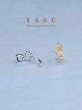 Yasu 925 Silver Branch Hoop Earrings For Women 14K Leaf Jewelry
